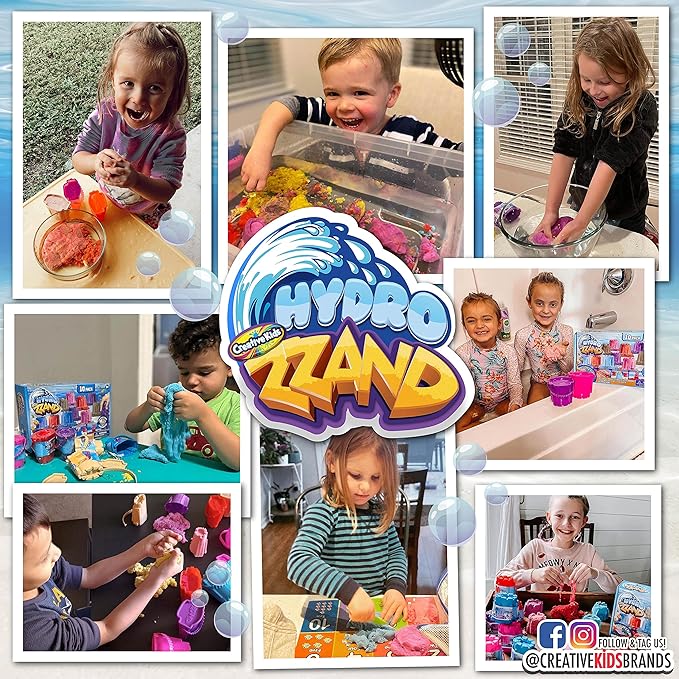Creative Kids Hydro Zzand Play Sand Art Kit – 10 Individual Colored Castle Molded Bulk Pack – Satisfying Sensory Art – Therapeutic Sand Party Favor Birthday Gift for Boys & Girls 3+