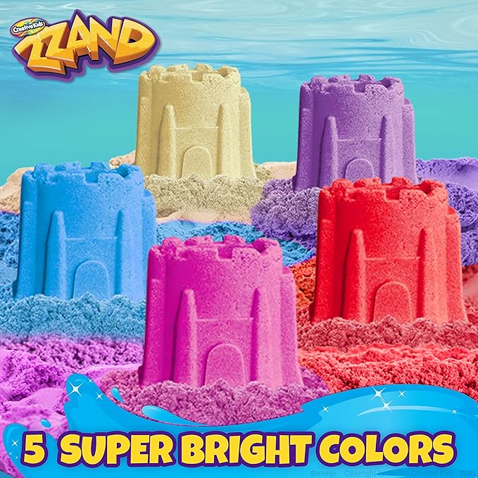Creative Kids Hydro Zzand Play Sand Art Kit – 10 Individual Colored Castle Molded Bulk Pack – Satisfying Sensory Art – Therapeutic Sand Party Favor Birthday Gift for Boys & Girls 3+