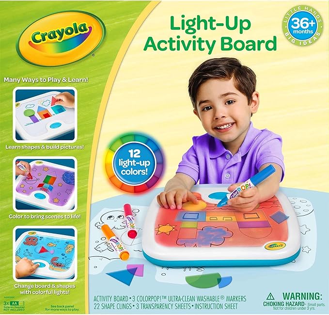 Crayola Light Up Activity Board, Sensory Toy for Toddlers & Kids, Light Box, Light Up Coloring Board, Toys & Gifts for Kids, 3+