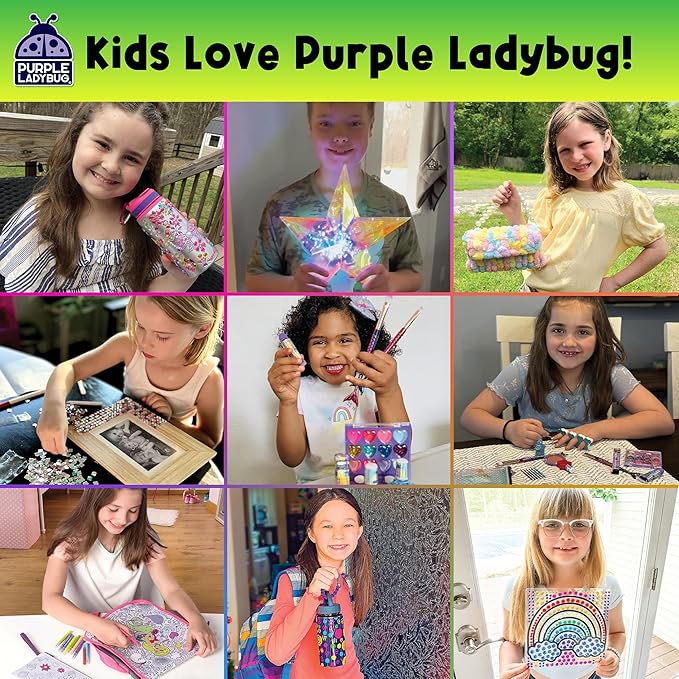 PURPLE LADYBUG Rainbow Holographic Scratch Art Mini Notes - Easter Basket Stuffers for Girls, Teen Girl Gifts, Cool Trendy Stuff, Arts and Crafts for Kids Ages 4-12