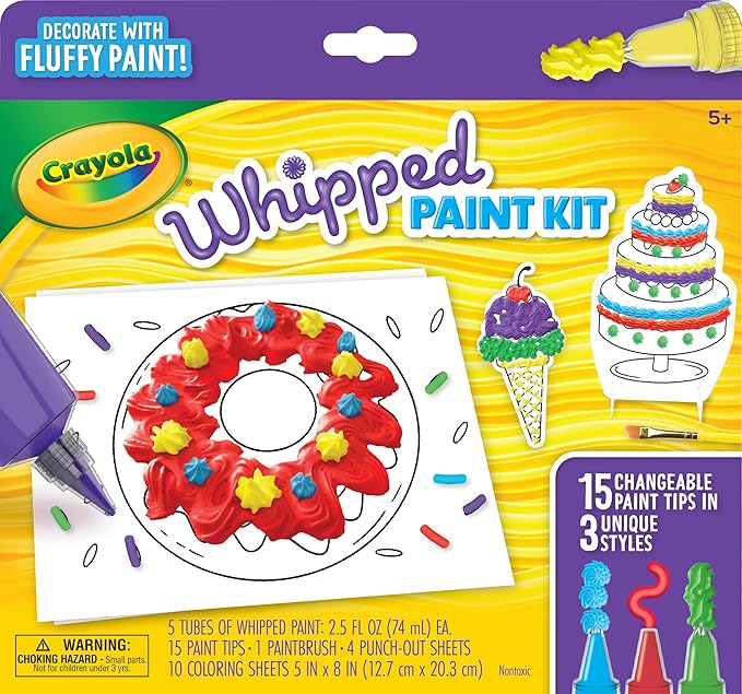 Crayola Whipped Paint Kit, Puff Paint, 3D Paint Set for Kids, 3 Unique Textures, Sensory Art Toy, Gift for Kids, Ages 5+