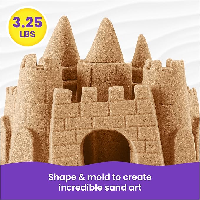 Kinetic Sand, 3.25lbs Beach Play Sand, Moldable Sensory Toys for Kids, Resealable Bag, for Ages 3 and up (Amazon Exclusive)