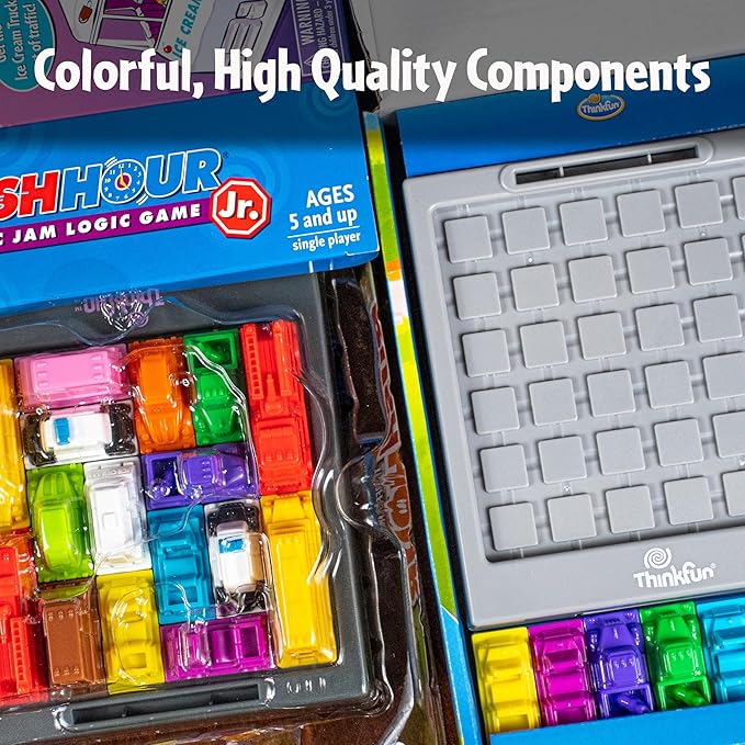 ThinkFun Rush Hour Junior - Classic Traffic Jam Logic Game | New Look for 2024 | STEM Toy for Kids | Engaging Puzzles for Ages 5 and Up | Junior Edition of The International