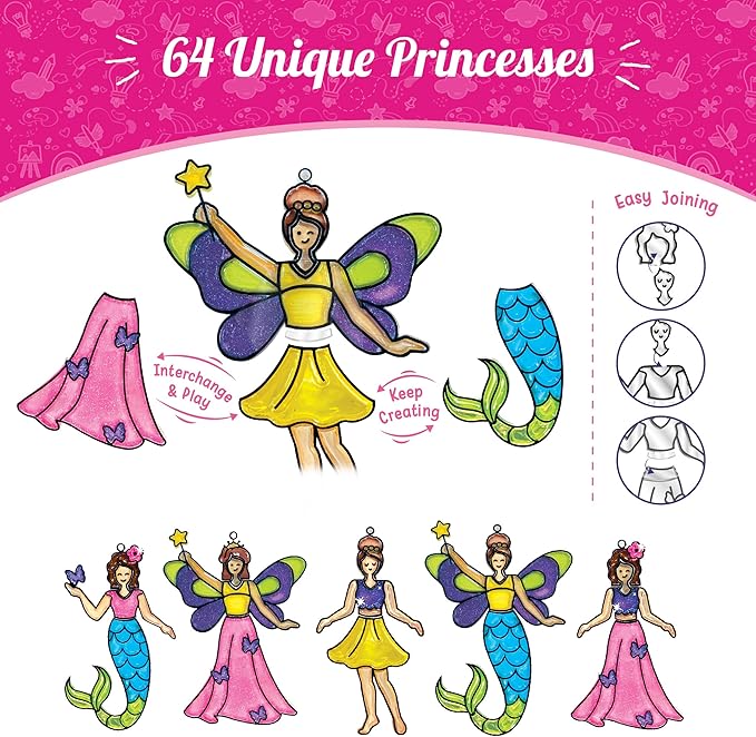 Imagimake Window Art Princess | Suncatcher Kit | Arts and Crafts for Kids Ages 8-12 | Girls Toys Age 6-8 | Unicorn Gifts for Girls Age 6-8 | 5 Year Old Girl Gift