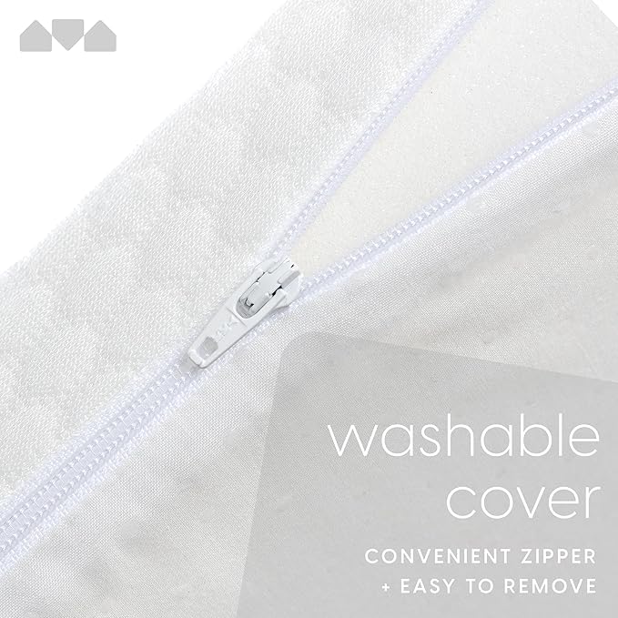 Milliard 2-Inch Ventilated Memory Foam Crib and Toddler Bed Mattress Topper with Removable Waterproof 65-Percent Cotton Non-Slip Cover - 52" x 27" x 2" White