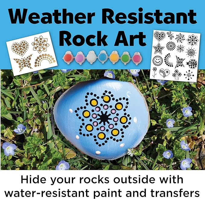 Creativity for Kids Hide and Seek Dot A Rock: Paint and Hide 10 Mandala Rocks - Rock Painting Kits for Ages 6-8, Kids Craft Kit