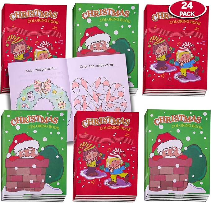 Christmas Coloring Books for Kids Ages 4-8, 24 Pack Christmas Coloring book for Kids, 9" X 11" Coloring Book Christmas Party Favors, Christmas Coloring Book Bulk Party Supplies