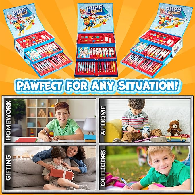 PAW PATROL Art Set, Colouring Sets for Children, Over 40 Art Supplies for Kids (Multicolor)