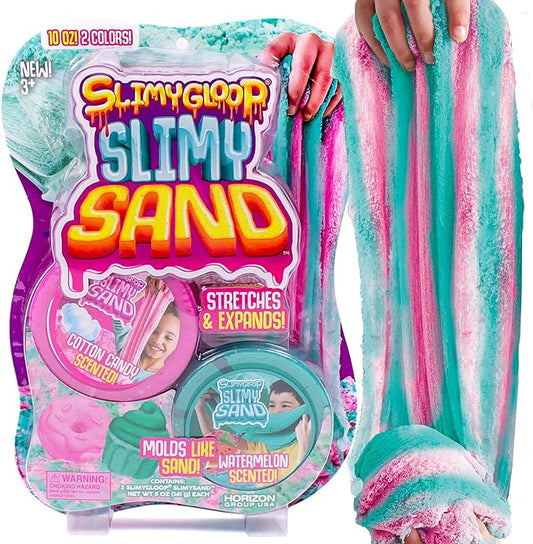 Twist - Teal/Pink Scented Stretchy Cloud Slime, Cotton Candy & Watermelon, Stretchable, Moldable, Play Sand, 10oz.Great for Tactile Fun