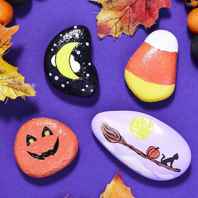 Creativity for Kids Hide and Seek Halloween Rock Painting Kit - Halloween Crafts for Kids Ages 6-8 for Kids, Kids Crafts