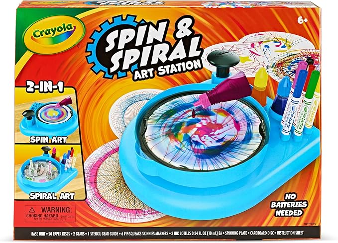 Crayola Spin & Spiral Art Station, Spin Art Machine, Arts & Crafts for Kids Ages 6, 7, 8, 9