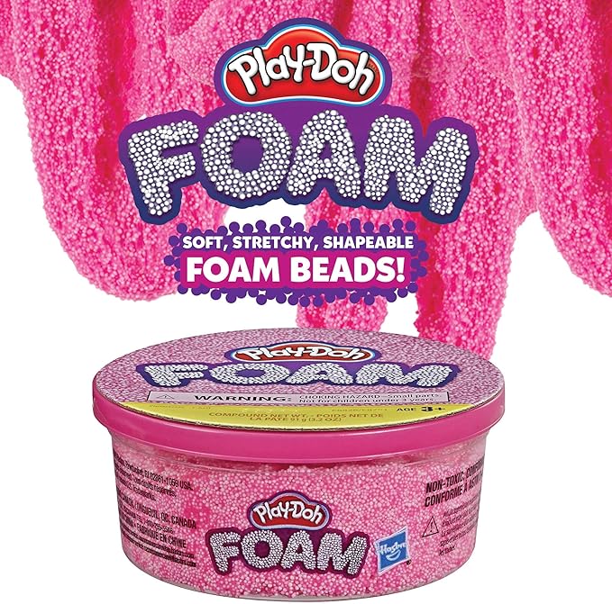 Play-Doh Foam Pink Single Can of Non-Toxic Modeling Foam for Kids 3 Years & Up
