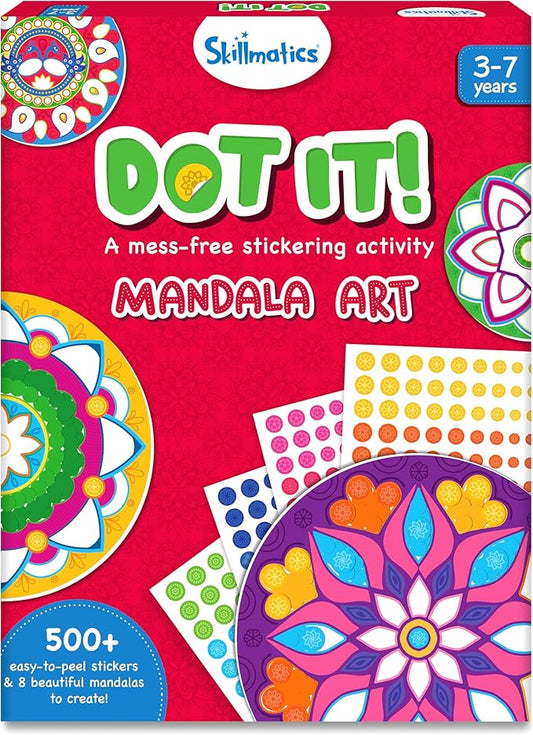 Skillmatics Art Activity - Dot It Mandala Art, No Mess Sticker Art for Kids, DIY Craft Kits, Scrapbooking, Gifts for Toddlers, Girls & Boys Ages 3, 4, 5, 6, 7