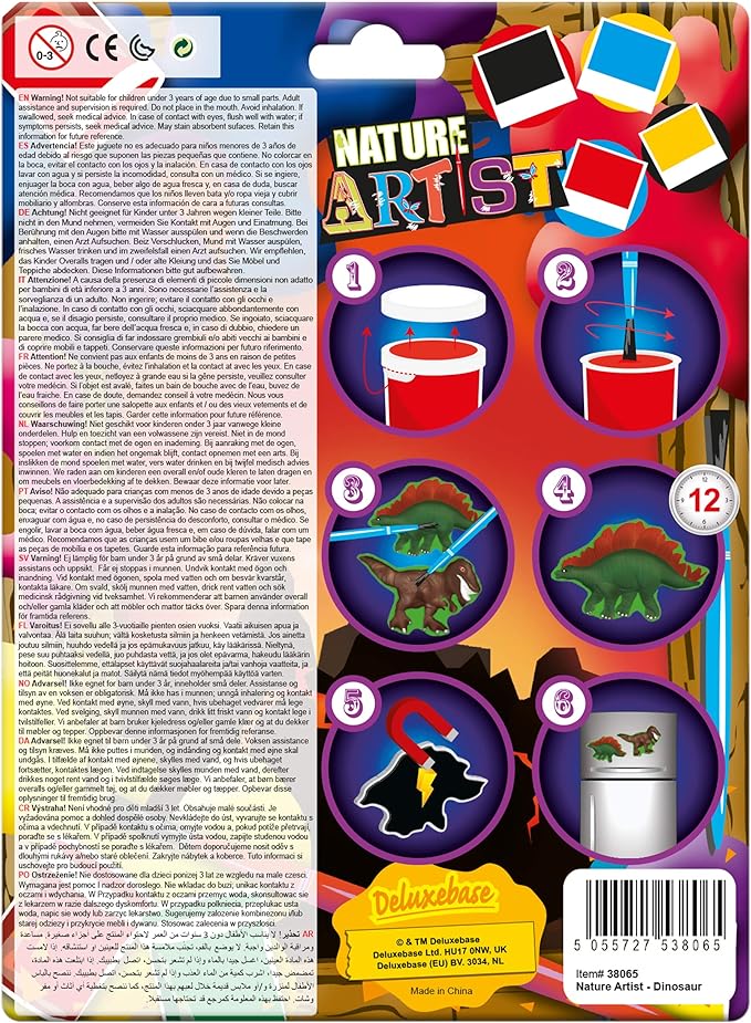 Dinosaur from Deluxebase. Fridge Magnet Painting Set and Colorful Arts and Crafts for Kids, Great for Animal Party Favors and Creative Toys.