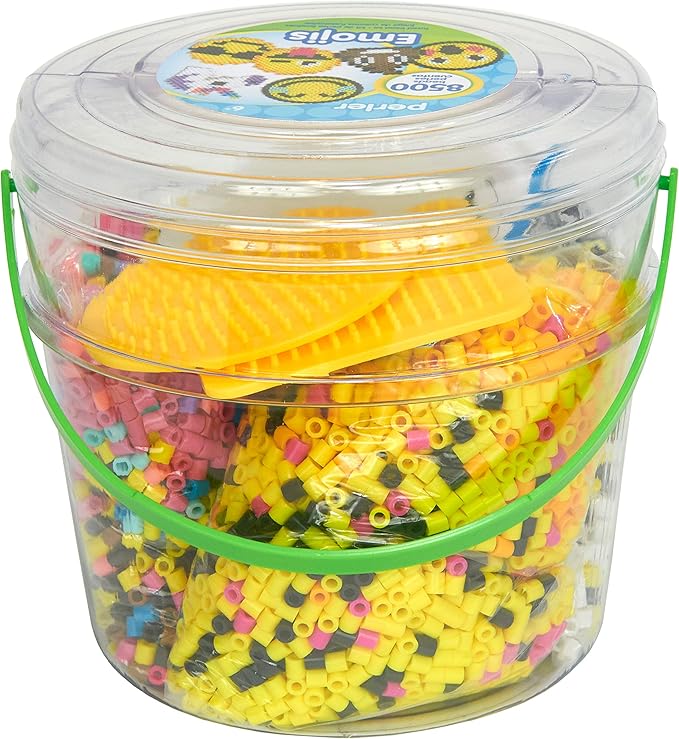 Perler Beads Emoji Bucket 8500pc, 6.5''L x 6.5''W x 6''H, Small
