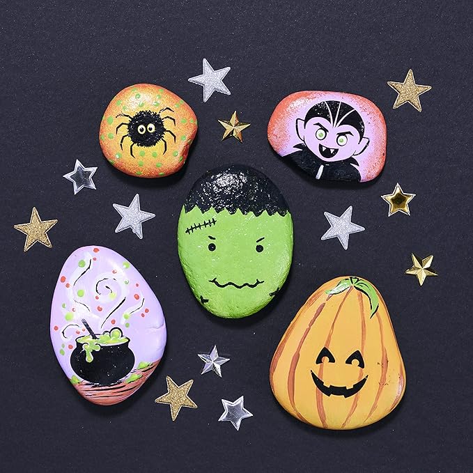 Creativity for Kids Hide and Seek Halloween Rock Painting Kit - Halloween Crafts for Kids Ages 6-8 for Kids, Kids Crafts
