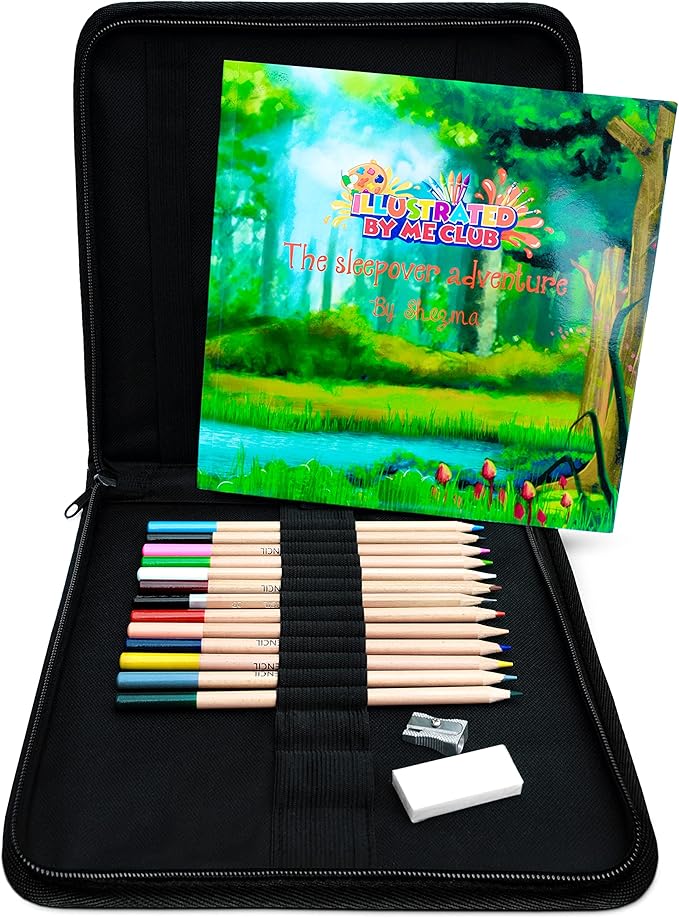 Illustrate Me- KidsTravel Activity Set Storybook-Bring The Story to Life with Your Creative Illustrations-Portable Art Set Kids 6-12- Drawing kit for Kids-Handy Zipped case-Kids Art-Drawing-Storybook