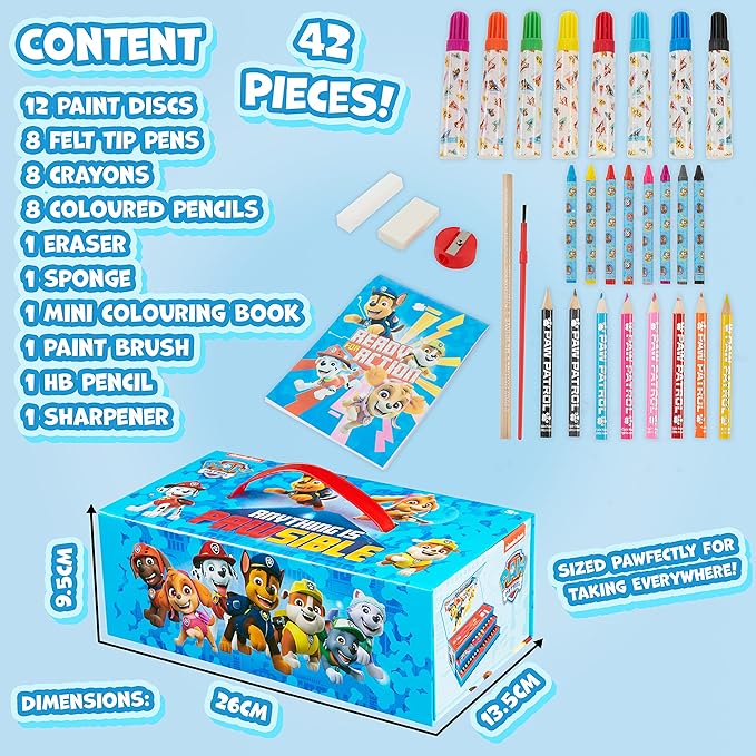 PAW PATROL Art Set, Colouring Sets for Children, Over 40 Art Supplies for Kids (Multicolor)