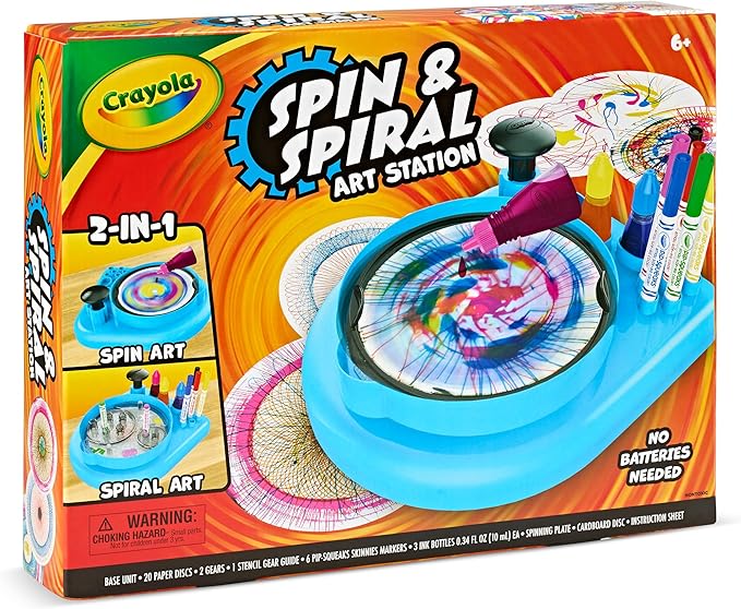Crayola Spin & Spiral Art Station, Spin Art Machine, Arts & Crafts for Kids Ages 6, 7, 8, 9
