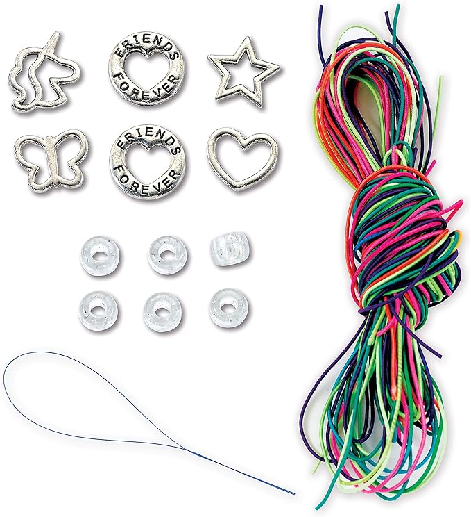 Creativity for Kids Friends Forever Bracelet Craft Kit - Create DIY 6 Friendship Charm Bracelets - Complete Kids Jewelry Kit