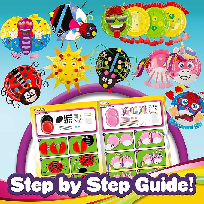 Creative Kids Make & Play Plate Craft Kit - Arts and Crafts Kit for Toddlers Ages 2, 3, 4, 5 Years Party Activity Kits for Toddler 3+