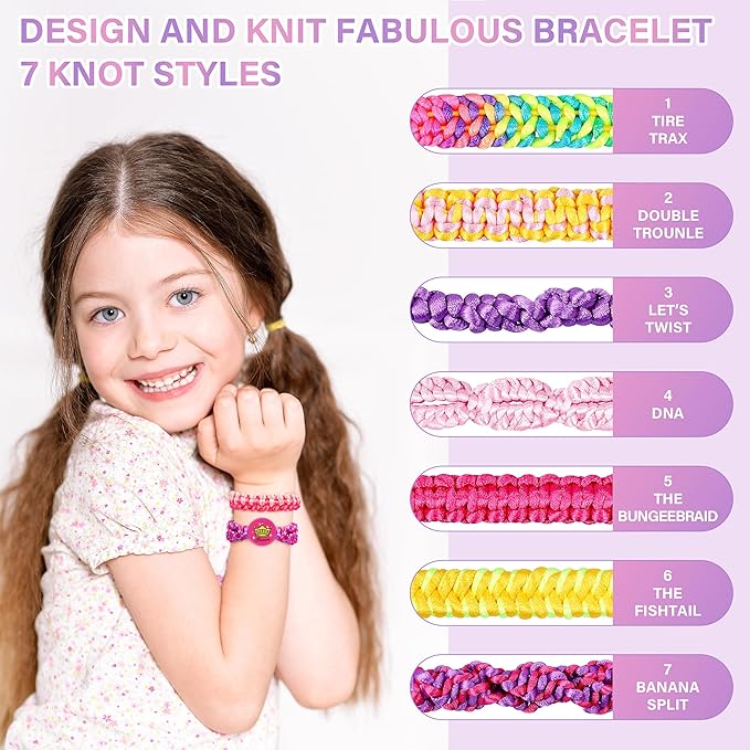 Dpai Friendship Bracelet Making Kit for Girls,DIY Arts and Crafts Toys,Jewelry String Maker Kit,The Best Birthday Gifts Ideas for Girls 6 7 8 9 10 11 12+ Years Old（Double Purple