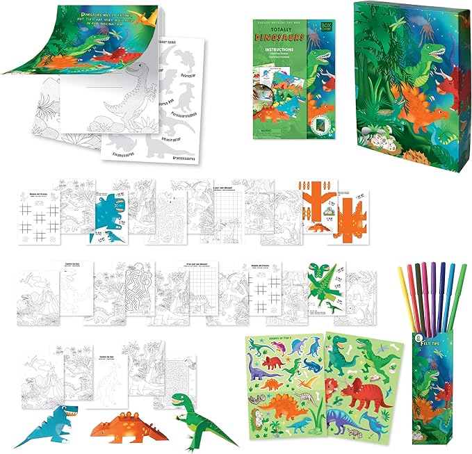 Totally Dinosaurs Dino-Tastic Activity Set with 30 Activities in Keepsake Box