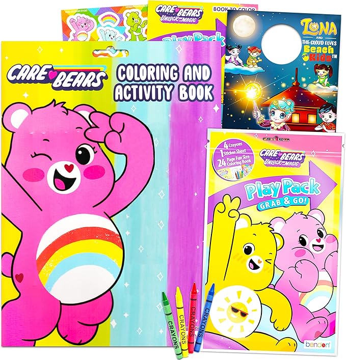 Bendon Publishing Care Bears Activity Book Set Care Bears Coloring Book Bundle - Care Bears Activity Set Featuring Care Bears Stickers, Care Bears Games, Care Bear Puzzles and More