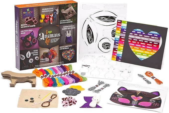 Craft-tastic – I Love Animals Kit – Craft Kit Makes 8 Animal-Themed Projects