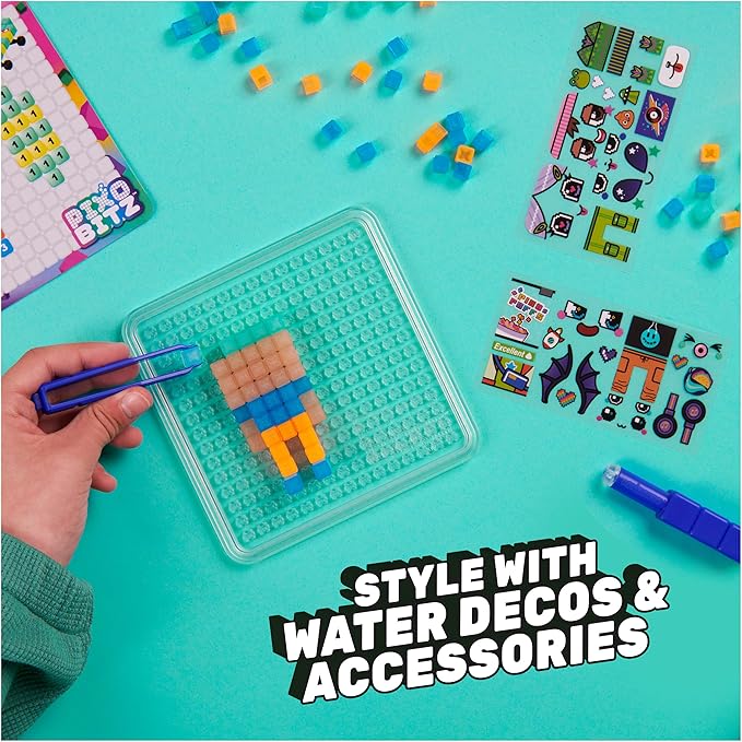 Exclusive Neon Studio with 600 Water Fuse Beads, Decos and Accessories, Makes 3D Creations with No Heat, Arts and Crafts Kids Toys