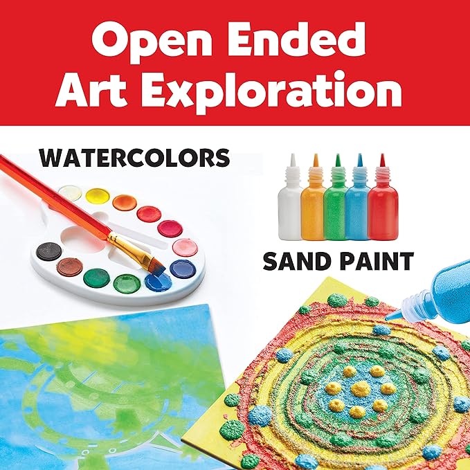 Faber-Castell 3D Sand Painting Kit for Kids: Create 5 Sand Art Pictures, DIY Arts and Crafts for Kids Ages 6-8+, Art Projects and Gifts for Girls and Boys, Red, Yellow, Green, Blue and White