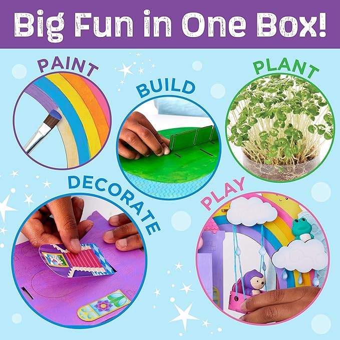 Creativity for Kids Build & Grow Magical Land - Unicorn Craft, 5-in-1 Kids Activities, Unicorn Castle Toy, Kids Gifts for Ages 6-8+