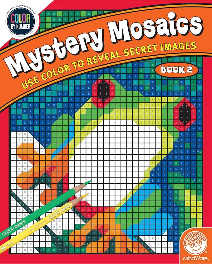 MindWare Color by Number Mystery Mosaics: (Book 2), Multi Color