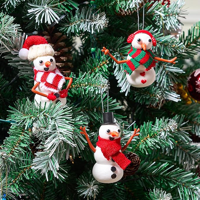 JOYIN Christmas Build Your Snowman Craft Kit, 9 Pack DIY Snowman Christmas Craft Kit for Christmas Party Favor, School Arts and Craft Activities, Xmas Gift Stocking Stuffers for Kids, Holiday Presents