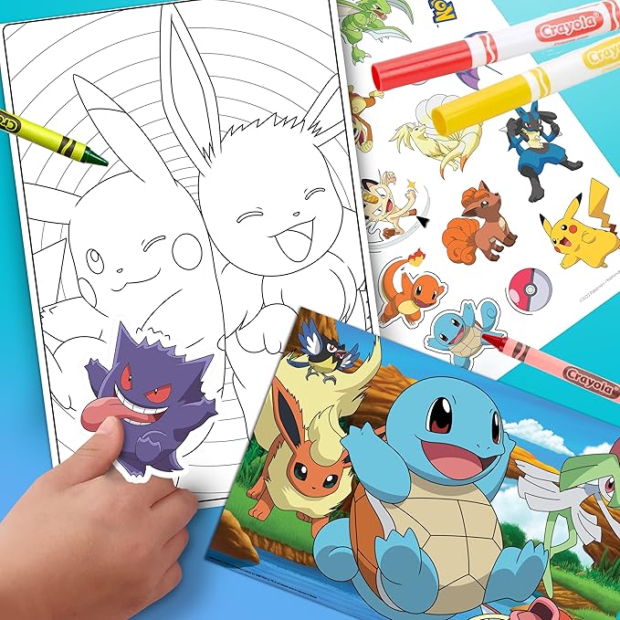 Crayola Pokémon Squirtle Coloring Art Case (71+ pcs), Kids Art Set, Coloring Pages and Markers, Pokemon Toys, Gift for Kids, 4+