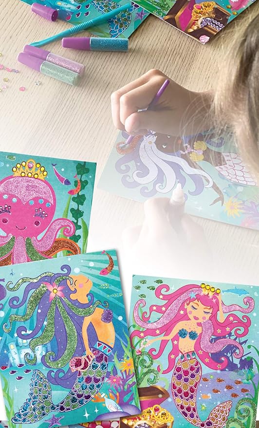 Totally Mermaids Glitter and Foil Art Kit in Keepsake Box to Make, Display and Share