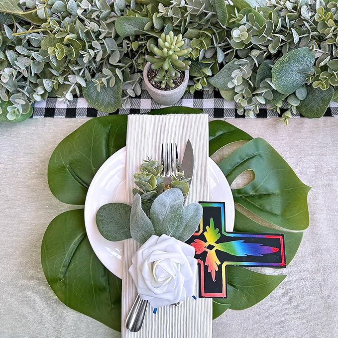 Winlyn 72 Sets 6 Styles Magic Color Scratch Cross Ornaments Craft Kits Rainbow Scratch Art Sets Scratch Paper Crosses with Scratching Tools for Kids Classroom VBS Sunday School Religious Activities