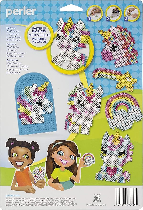 Perler Beads Rainbow Unicorn Fuse Bead Kit, 2000pcs, 7 Projects