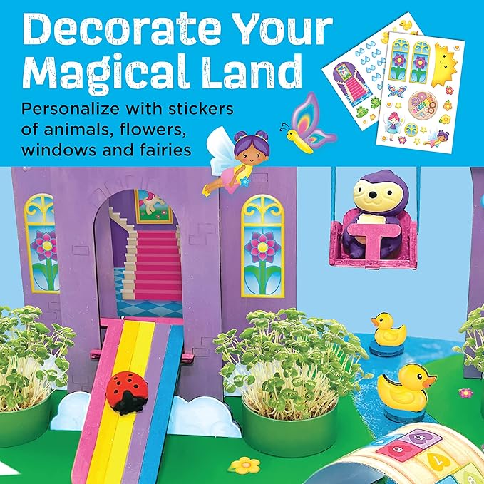 Creativity for Kids Build & Grow Magical Land - Unicorn Craft, 5-in-1 Kids Activities, Unicorn Castle Toy, Kids Gifts for Ages 6-8+