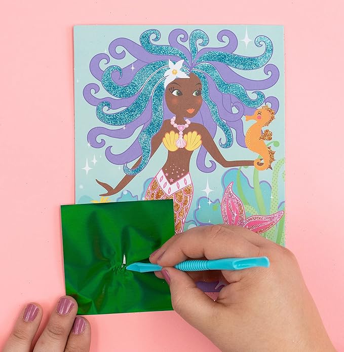 Totally Mermaids Glitter and Foil Art Kit in Keepsake Box to Make, Display and Share
