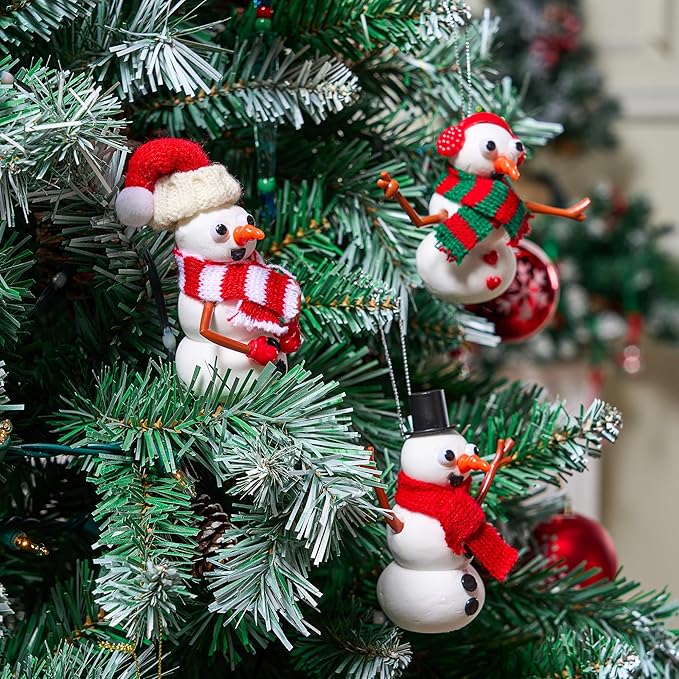 JOYIN Christmas Build Your Snowman Craft Kit, 9 Pack DIY Snowman Christmas Craft Kit for Christmas Party Favor, School Arts and Craft Activities, Xmas Gift Stocking Stuffers for Kids, Holiday Presents