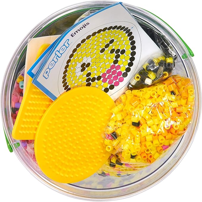 Perler Beads Emoji Bucket 8500pc, 6.5''L x 6.5''W x 6''H, Small