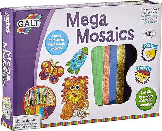 Galt Toys, Mega Mosaics, Kids' Craft Kits, Muliti Foam Pictures, Ages 5 Years Plus