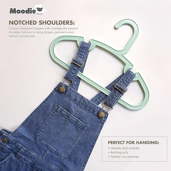 Recycled Plastic Kids Hangers | 13.5" Heavy Duty Kids Clothes Hangers | Bulk Pack Childrens Hangers, Large Child Hangers | Toddler Hangers (2-12yrs | 25 Pack, Blues)