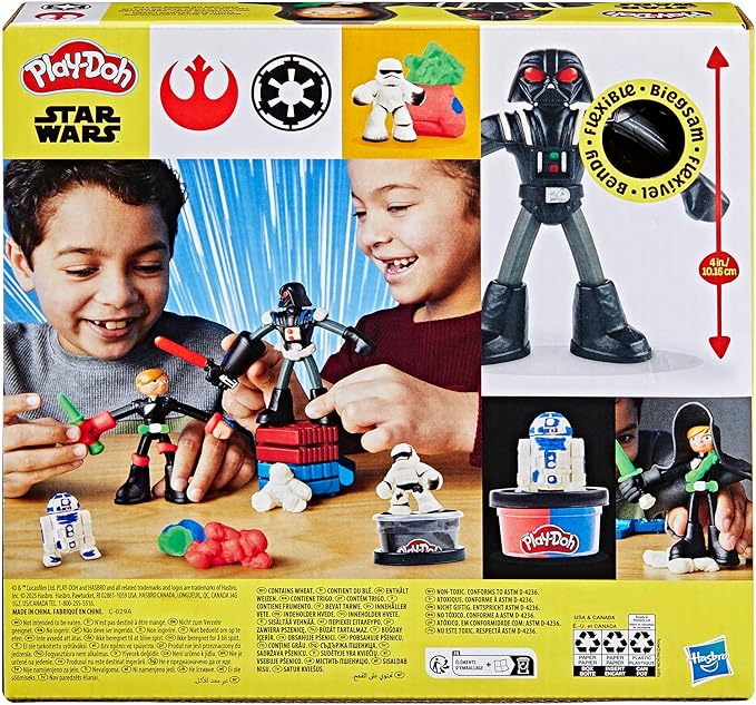 Play-Doh Star Wars Squish & Slice Lightsabers Playset, Bendy 4 Inch Luke Skywalker & Darth Vader Action Figures, Imagination Toys for 4 Year Old Boys & Girls & Up