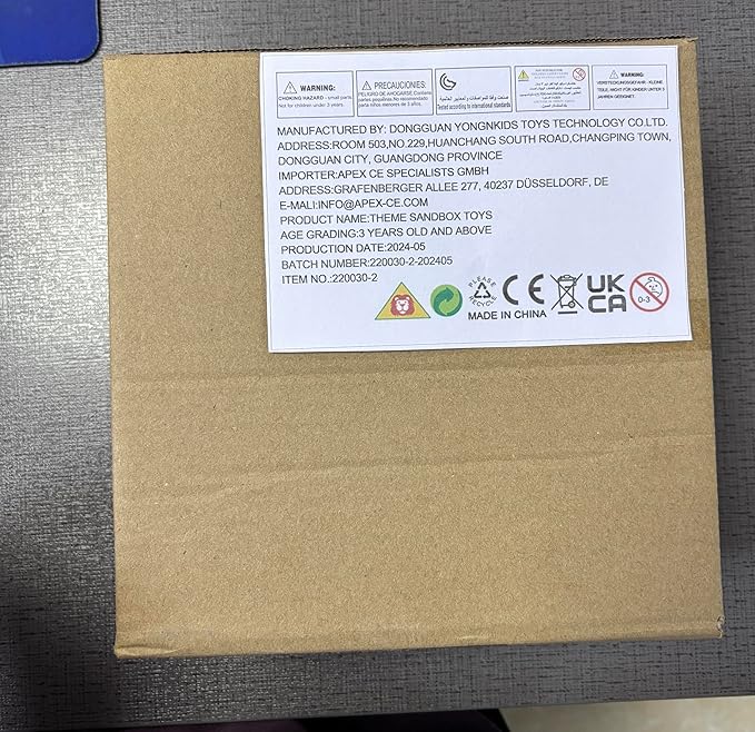 Construction Sensory Bin, Kids Play Sand Art Kit Sandbox with 2.2lbs Magic Sand, Molds, Shovel, 6Pcs Diecast Construction Trucks Toys, Crane, Sensory Sandbox with Cover for Boys Toddlers Age 3-8