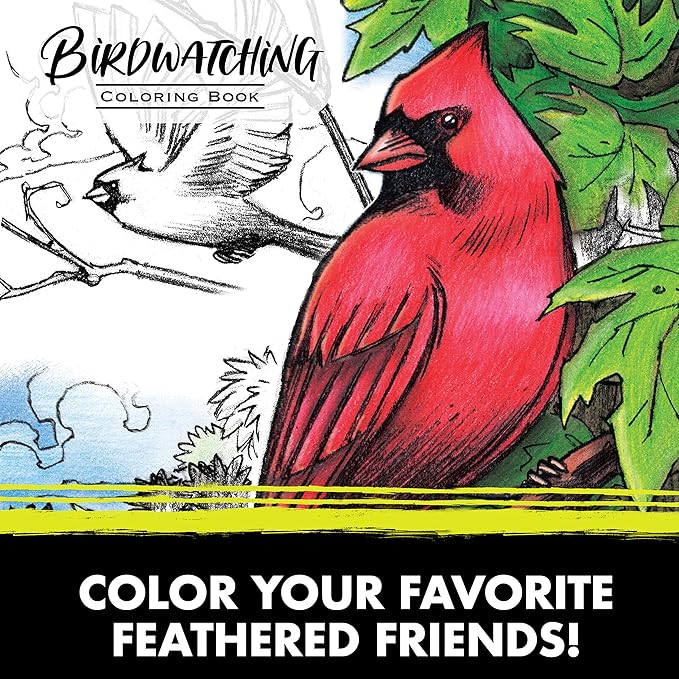 Crayola Bird Coloring Book (40pgs), Adult Coloring Pages, 8.5 x 10, Stress Relieving Coloring, Mindfulness Activity for Adults