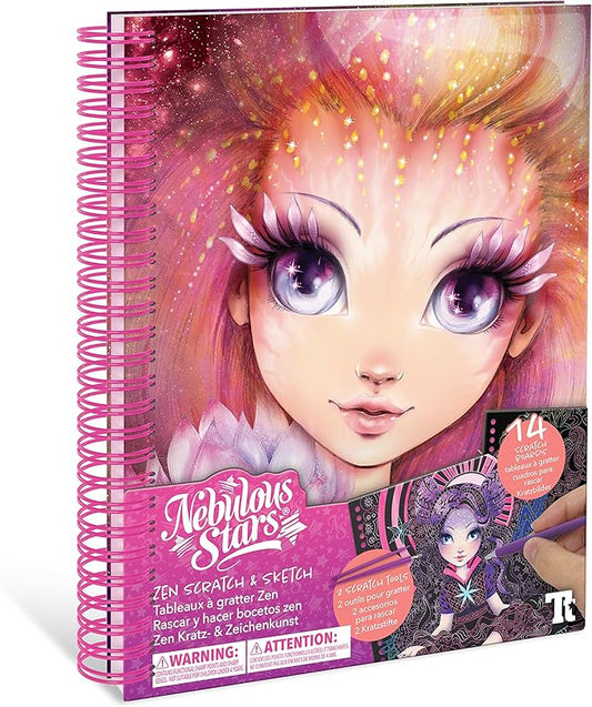 Nebulous Stars Zen Scratch and Sketch – Scratch Art Book for Kids – Perfect No-Mess Creative Craft