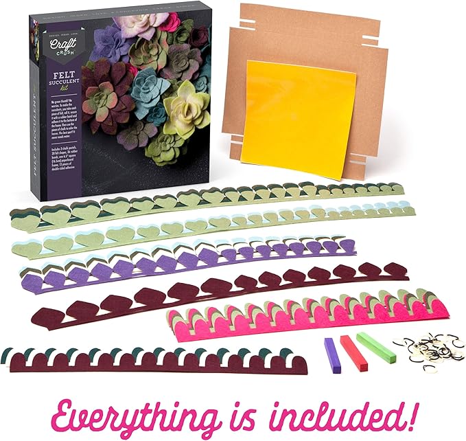 Craft Crush — Felt Succulents Craft Kit — Display Kit — Fun & Easy — Ages 13+, Small