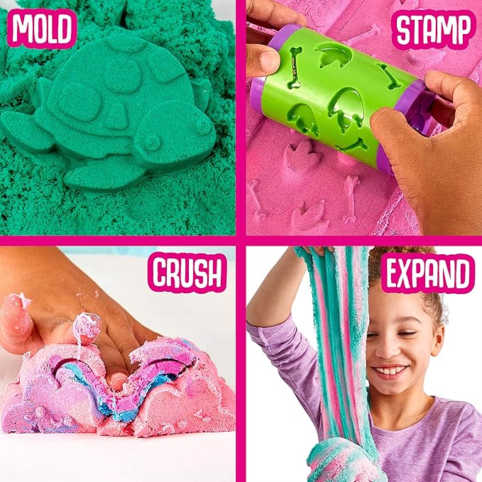 Twist - Teal/Pink Scented Stretchy Cloud Slime, Cotton Candy & Watermelon, Stretchable, Moldable, Play Sand, 10oz.Great for Tactile Fun
